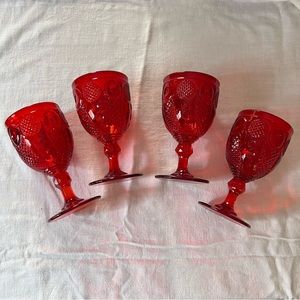 L.G. WRIGHT Lot of 4 Horn of Plenty Goblets